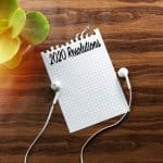 2020 resolution on tear paper, new year concept