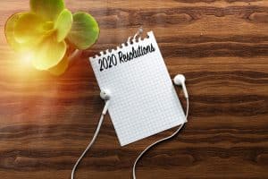 2020 resolution on tear paper, new year concept 2020 resolution on tear paper, new year concept