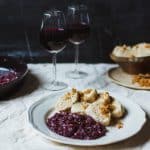 Red wine glasses with a meal